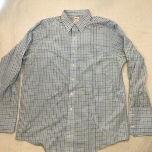 Brooks Brothers Dress shirt light blue plaid 16 1/2 -24 Size